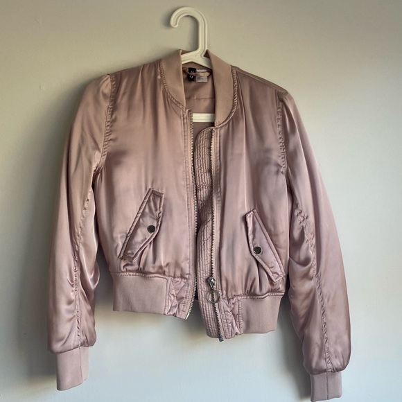 H&M Jackets & Blazers - Pink Shiny Bomber jacket Divided H&M Metallic